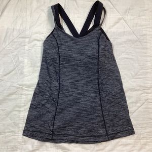 Lululemon Run for Gold Tank Top Built In Bra Gray 4